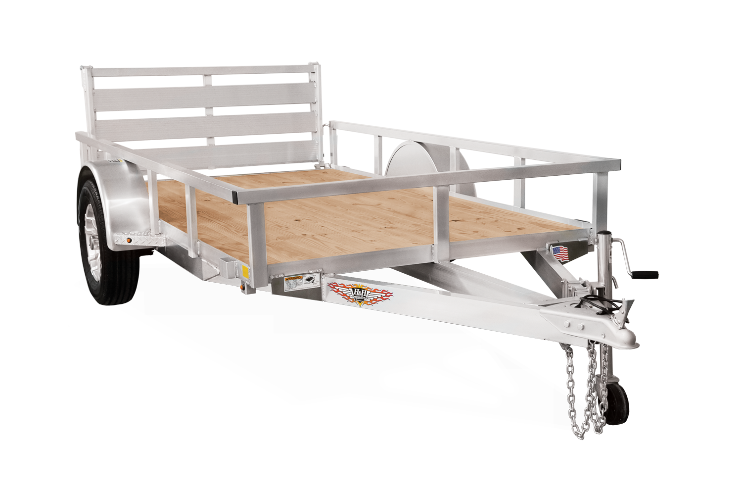 HH Trailer | Products | Trailers | Featured Image | Aluminum_Rail_Side_Front_Hero