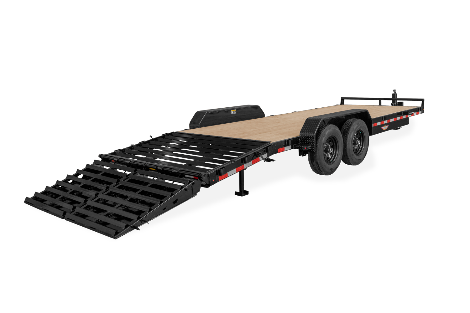 HH Trailer | Products | Trailers | Featured Image | HH_SuperDutyIndustrialFlatbed_RearRampDown