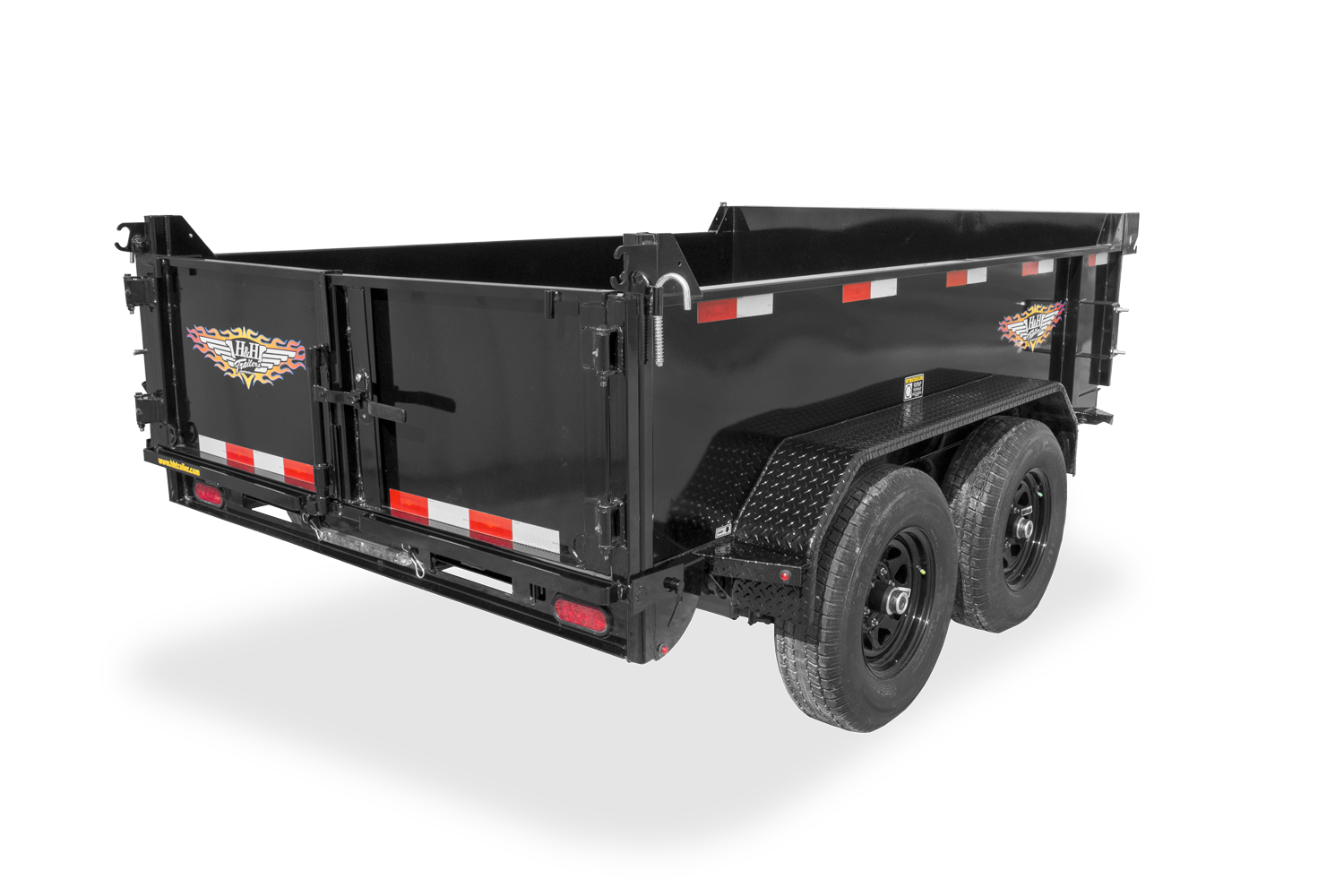 HH Trailer | Products | Trailers | Featured Image | Rear View 10K Utility Dump Trailer